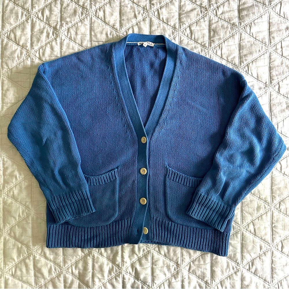 Alex Mill Emma Cardigan in Aegean Blue